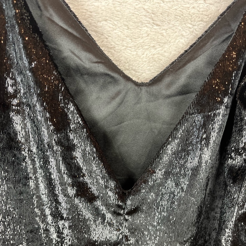 MINKPINK Black Liquid Velvet Slip Dress Shimmer Sz XS Cocktail Nightclub Party - Picture 10 of 16